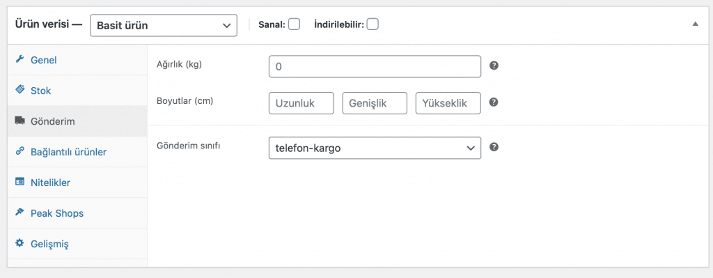 Telefon için gönderim sınıfı ayarlamak